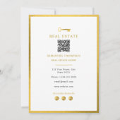 Real Estate Agent Happy Home Anniversary Gold Key ノートカード (裏面)