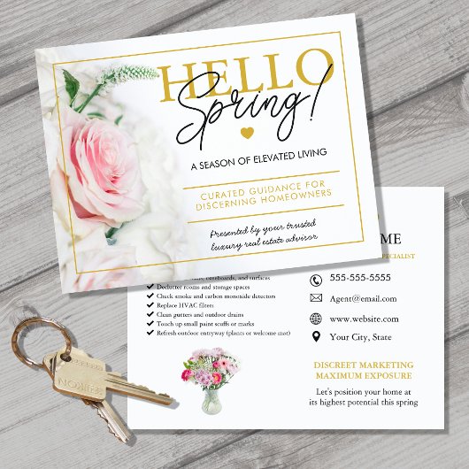 Real Estate Agent HELLO Spring checklist 案内ポストカード