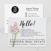 Real Estate Agent HELLO Spring checklist 案内ポストカード (正面/裏面)