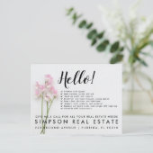 Real Estate Agent HELLO Spring checklist 案内ポストカード (スタンド正面)