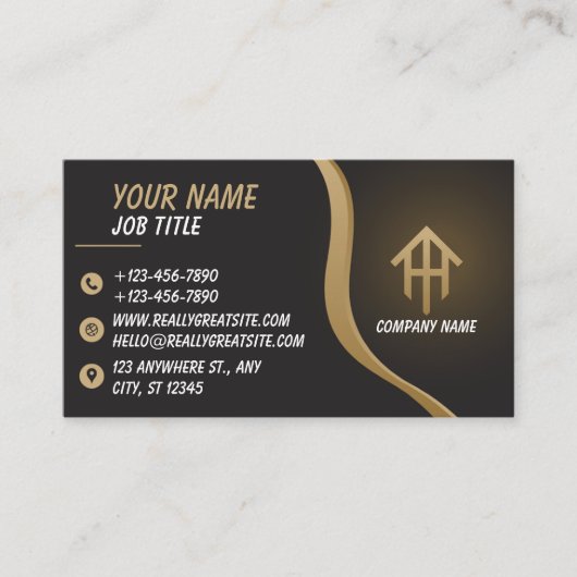 Real Estate Agent Luxury Business Card 名刺 (正面)