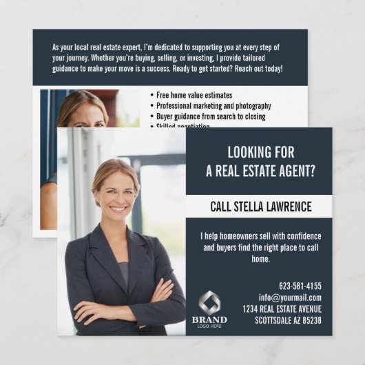 Real Estate Agent Marketing PROMOTION LOGO PHOTO  ポストカード (正面/裏面)