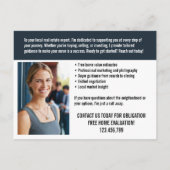 Real Estate Agent Marketing PROMOTION LOGO PHOTO  ポストカード (裏面)