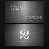 Real Estate Agent Metallic QR Code 名刺