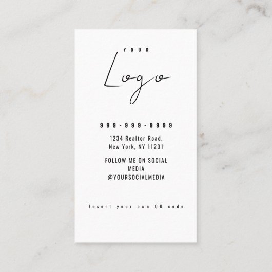 Real Estate Agent Minimalist Business Card 名刺 (裏面)