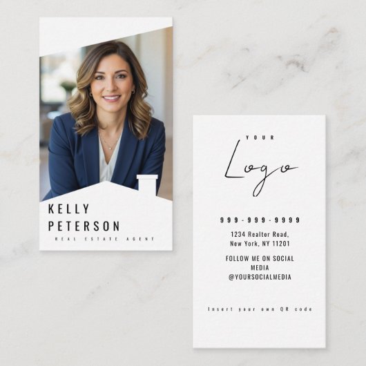 Real Estate Agent Minimalist Business Card 名刺 (正面/裏面)