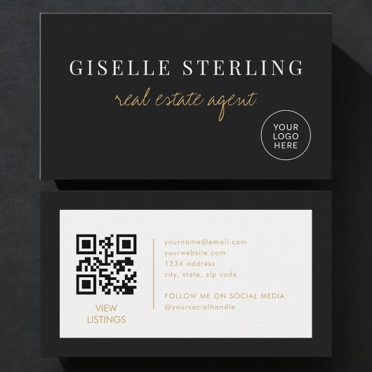 Real Estate Agent Minimalist Company Logo QR Code 名刺