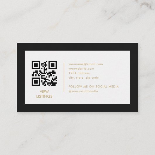 Real Estate Agent Minimalist Company Logo QR Code 名刺 (裏面)