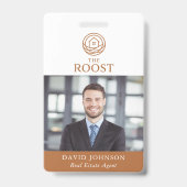 Real Estate Agent Modern Photo QR Code Logo バッジ (正面)