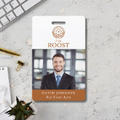 Real Estate Agent Modern Photo QR Code Logo バッジ