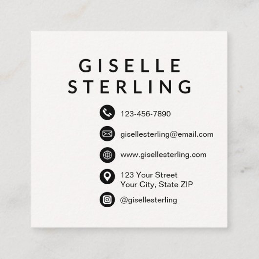 Real Estate Agent Mountain View Neutral スクエア名刺 (裏面)