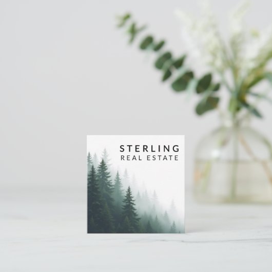 Real Estate Agent Mountain View Neutral スクエア名刺 (スタンド正面)
