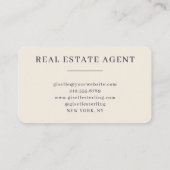 Real Estate Agent Navy Blue Monogram 名刺 (裏面)