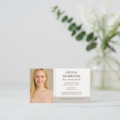 Real Estate Agent Neutral Beige Photo 名刺 (スタンド正面)