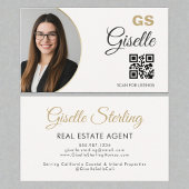 Real Estate Agent Neutral Gold Photo QR Code  名刺