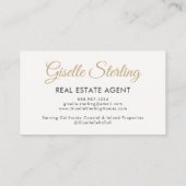 Real Estate Agent Neutral Gold Photo QR Code  名刺 (裏面)