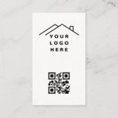  Real Estate Agent  Neutral Photo Logo QR Code 名刺 (裏面)