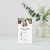  Real Estate Agent  Neutral Photo Logo QR Code 名刺 (スタンド正面)