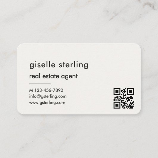 Real Estate Agent Neutral QR Code 名刺 (裏面)