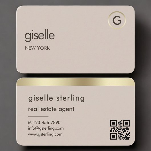 Real Estate Agent Neutral QR Code 名刺