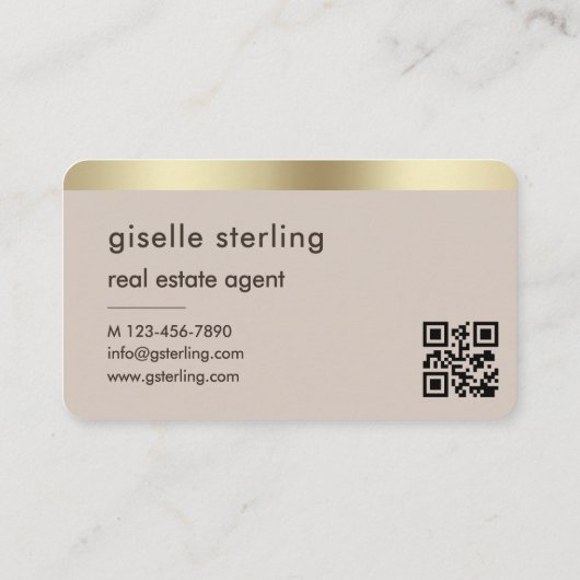 Real Estate Agent Neutral QR Code 名刺 (裏面)