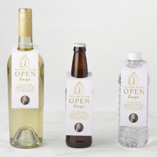 Real Estate Agent Open House Gold Key ボトルネックタグ