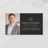 Real Estate Agent Photo Black Gold 名刺 (正面)