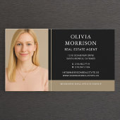 Real Estate Agent Photo Black Gold 名刺