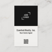 Real Estate Agent Photo Logo Simple Modern Realtor 名刺 (裏面)