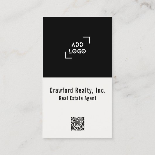Real Estate Agent Photo Logo Simple Modern Realtor 名刺 (裏面)