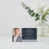 Real Estate Agent Photo Navy Blue Professional 名刺 (スタンド正面)
