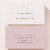Real Estate Agent Pink Bow 名刺