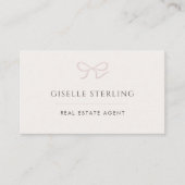 Real Estate Agent Pink Bow 名刺 (正面)