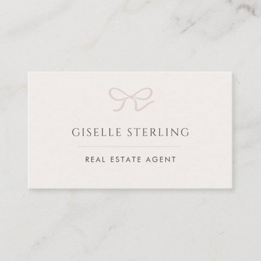 Real Estate Agent Pink Bow 名刺 (正面)