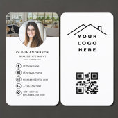 Real Estate Agent QR Code Photo Logo 名刺