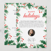 Real Estate Agent Realtor Christmas Happy Holidays サンキューカード (正面/裏面)