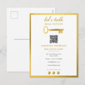Real Estate Agent Realtor Promotional Gold Key シーズンポストカード (正面/裏面)