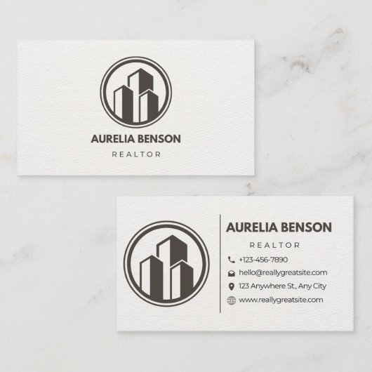 Real Estate Agent – Residential & Commercial Prope 名刺 (正面/裏面)