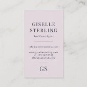 Real Estate Agent Rose Quartz Purple Monogram 名刺 (裏面)
