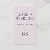 Real Estate Agent Rose Quartz Purple Monogram 名刺 (正面)