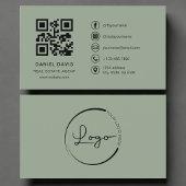 Real Estate Agent Sage Green Logo QR Code  名刺