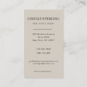 Real Estate Agent Taupe Beige Photo Professional 名刺 (裏面)