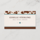 Real Estate Agent Western Ranch Cowhide 名刺 (正面)