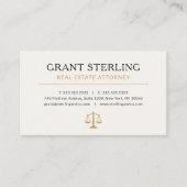 Real Estate Attorney Neutral Beige Gold 名刺 (正面)
