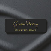 Real Estate Black Gold Script Luxury  名札