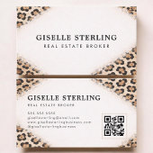 Real Estate Broker Cheetah Leopard Print QR Code 名刺