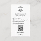 Real Estate Broker Custom Logo Photo QR Code 名刺 (裏面)