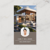 Real Estate Broker Custom Logo Photo QR Code 名刺 (正面)