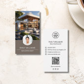 Real Estate Broker Custom Logo Photo QR Code 名刺