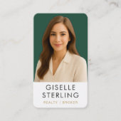 Real Estate Broker Emerald Green Gold  名刺 (正面)